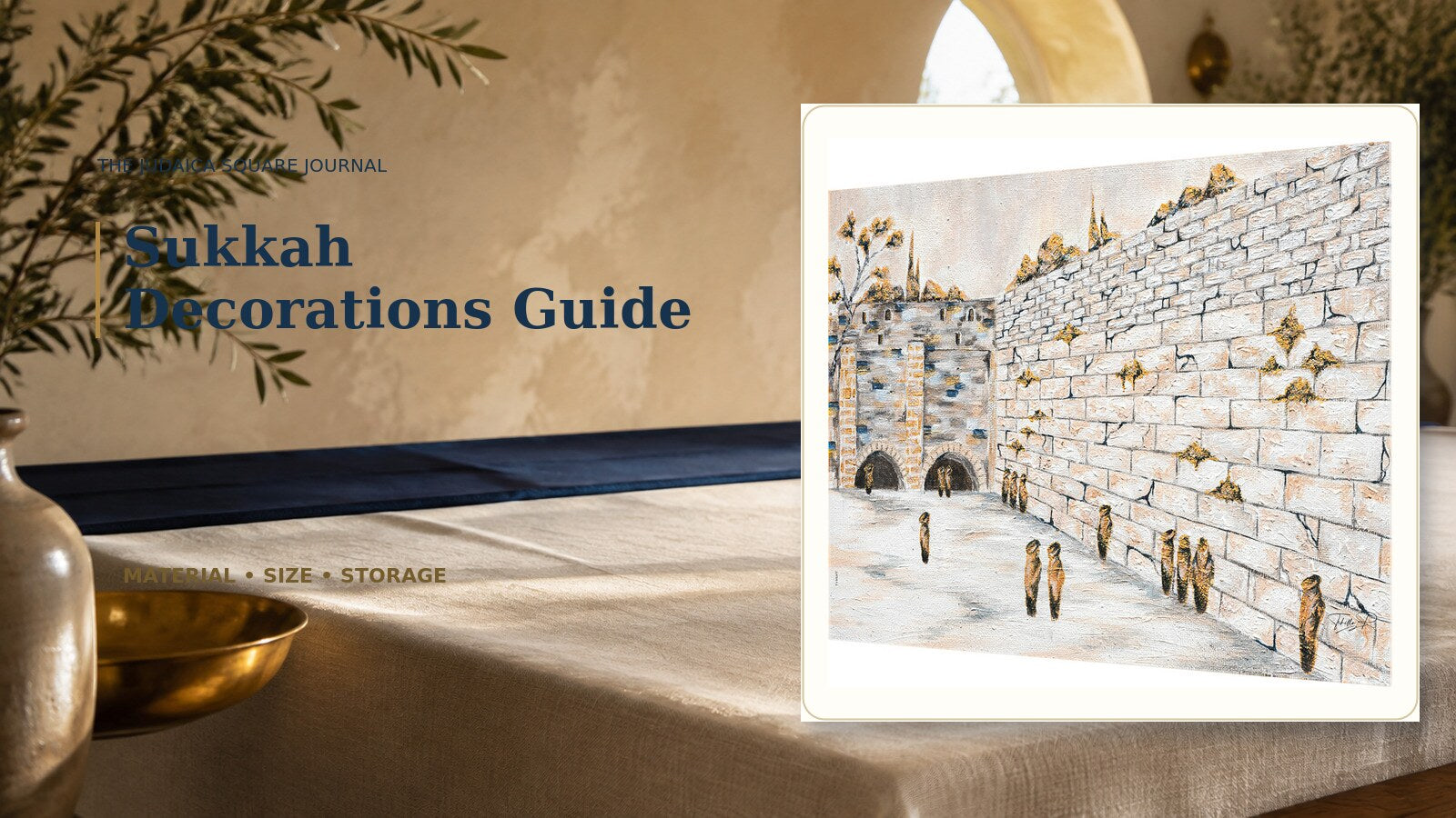 Kosel sukkah wall decoration displayed for a sukkah decorations guide