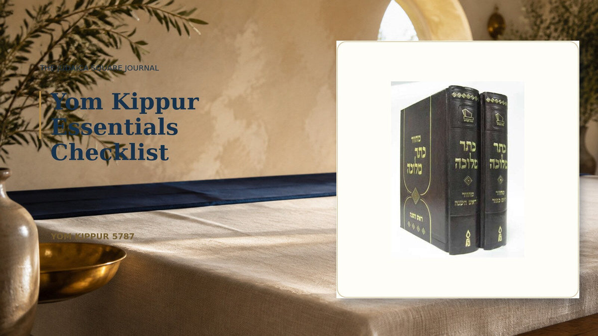 Yom Kippur machzor set displayed for a Yom Kippur essentials checklist