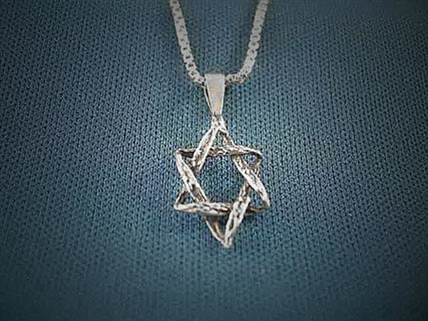 Antiqued Star of David Pendant — alternate view | Judaica Square Lakewood