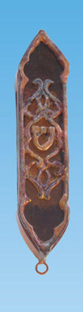 Amber Glaze Mezuzah Case — alternate view | Judaica Square Lakewood