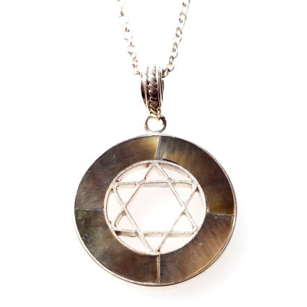 Black Mussel round Sterling Silver Star