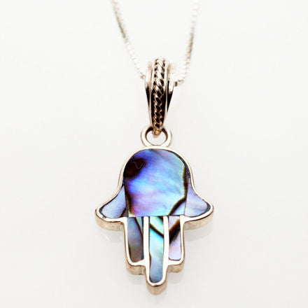 Abalone and Sterling Silver Mini Hamsa