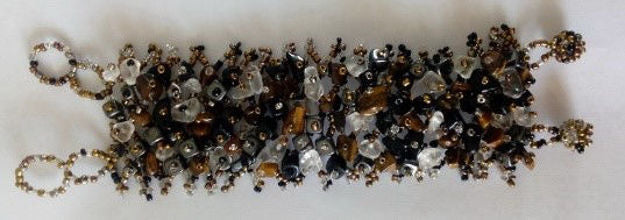 Gemstone and Glass Bead Bracelet — alternate view | Judaica Square Lakewood