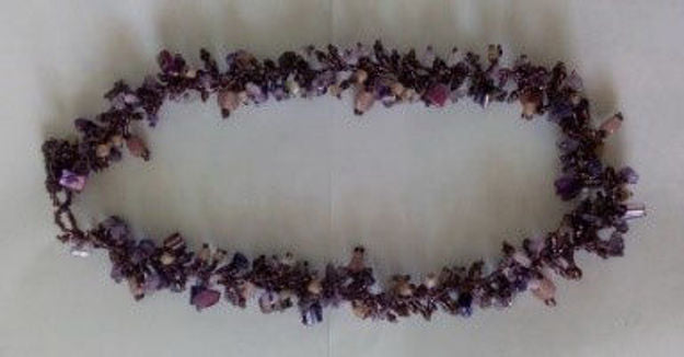 Gemstone Glass Bead Necklace — alternate view | Judaica Square Lakewood