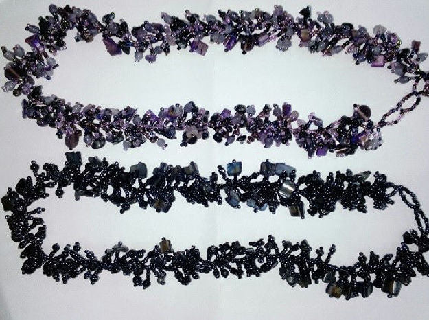 Gemstone Glass Bead Necklace — alternate view | Judaica Square Lakewood