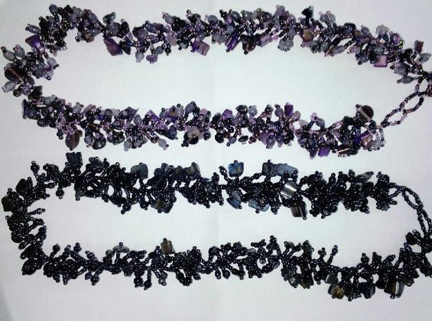 Gemstone Glass Bead Necklace — alternate view | Judaica Square Lakewood