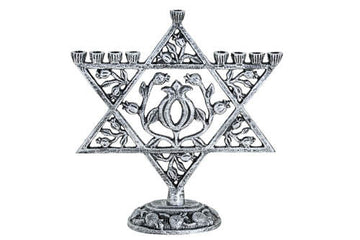 Menorah Star Silver | Judaica Square Lakewood