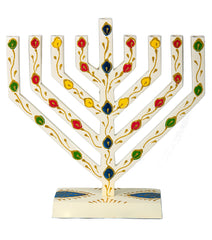 #254- V shaped colored menorah