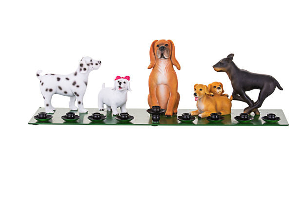 Bark Avenue Pups Menorah — alternate view | Judaica Square Lakewood