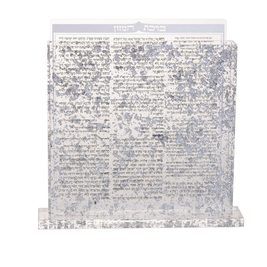 Silver Lucite Bencher Holder with Flakes