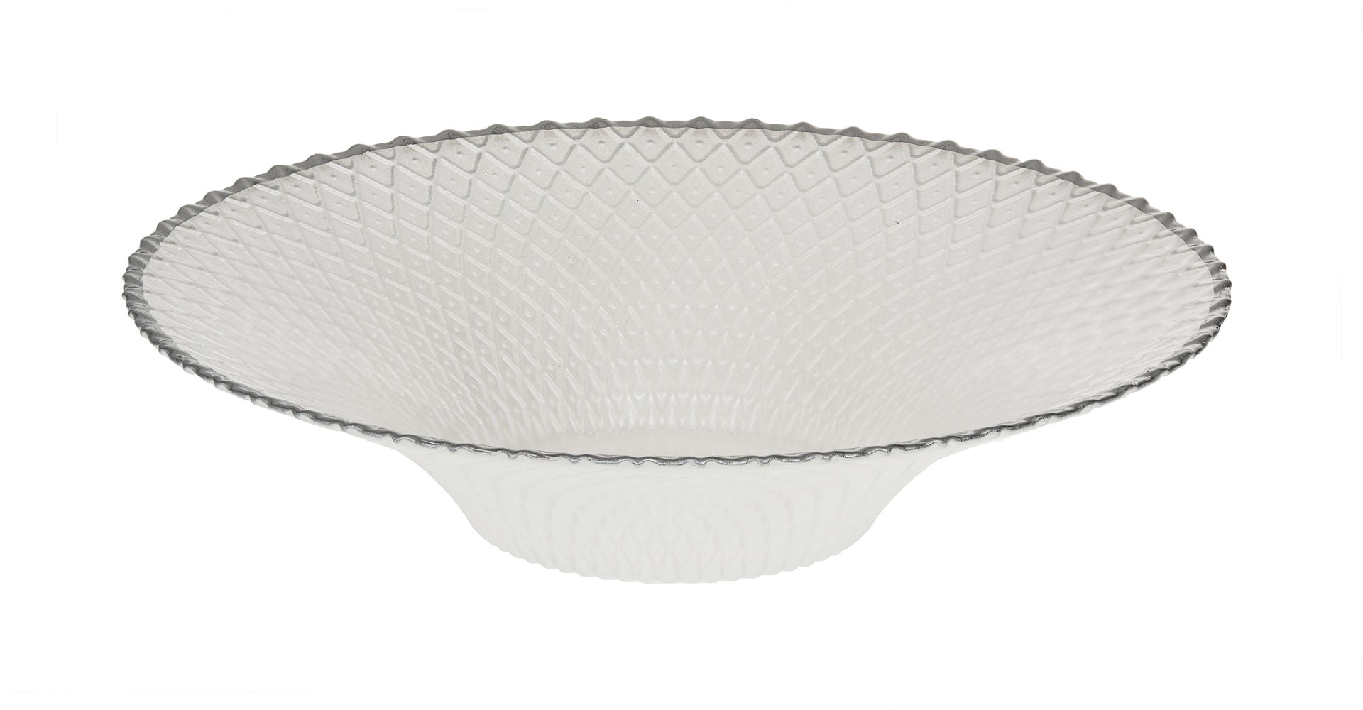 Round Bowl White with Grey | Judaica Square Lakewood