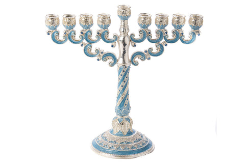 Jeweled Blue Menorah