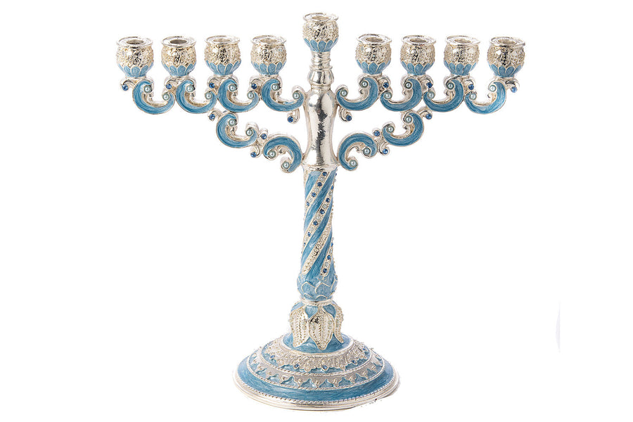 Jeweled Blue Menorah