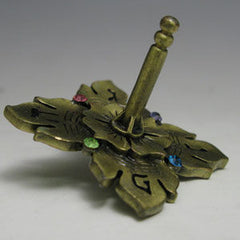 #7024 Jeweled Dreidel with Antigue Finish and stones