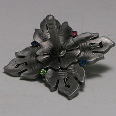 #7023 Jeweled Dreidel with Pewter Finish and stones