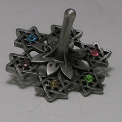 #7021 Dreidel Pewter with Stones