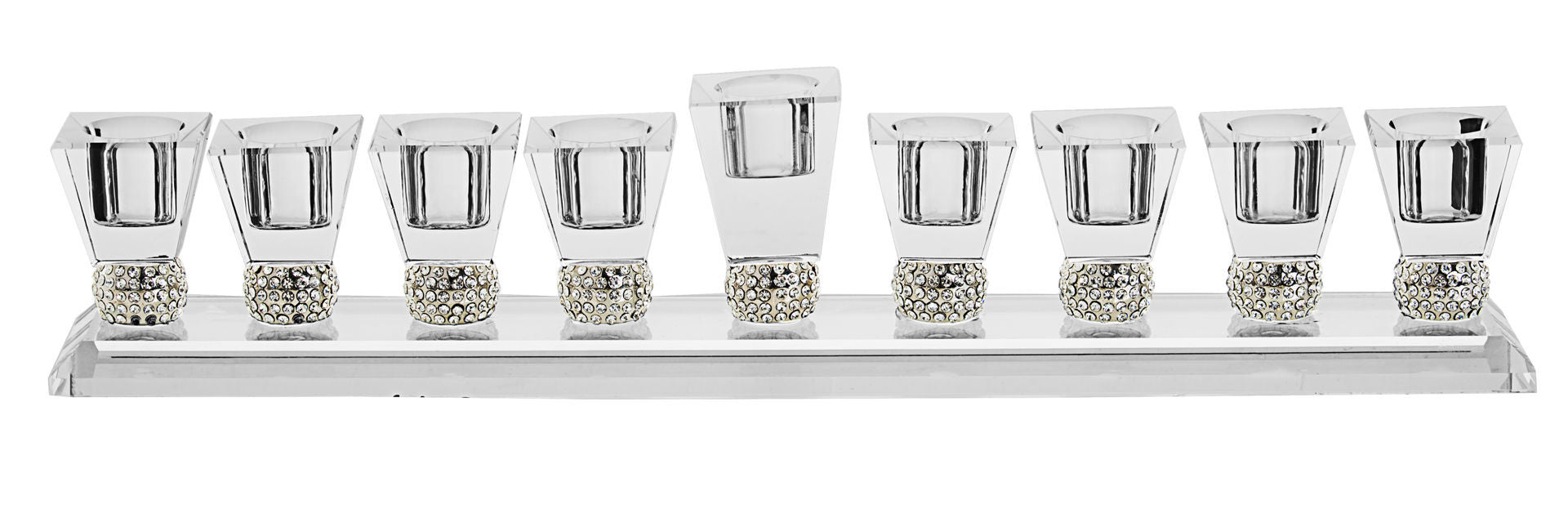 Crystal Menorah with Stones | Judaica Square Lakewood