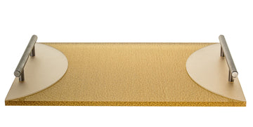 Challah board Lucite Gold with handle | Judaica Square Lakewood