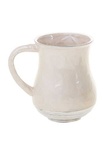 Wash Cup Off White Enamel | Judaica Square Lakewood