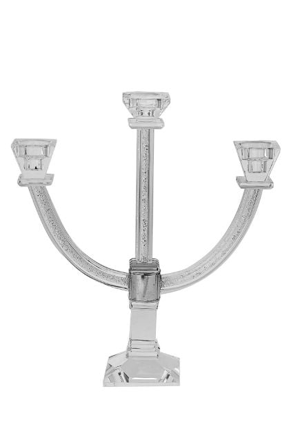 Crystal and Crushed Stones 3-Branch Candlestick