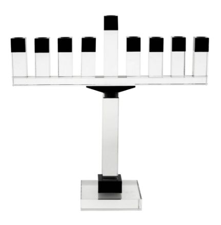 16378-BLK Menorah Crystal Large with Black accents