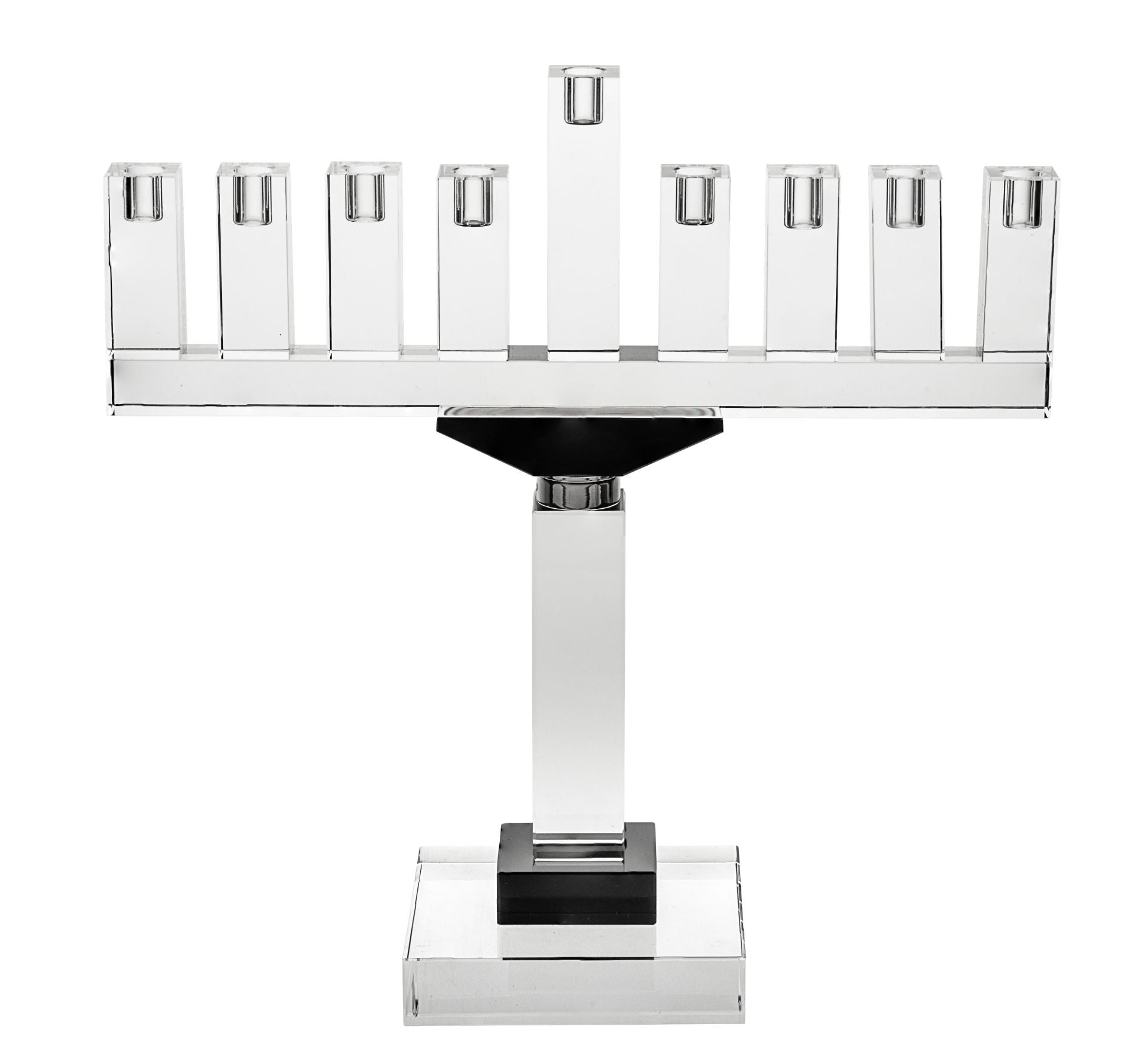 Crystal Menorah with Black Accents