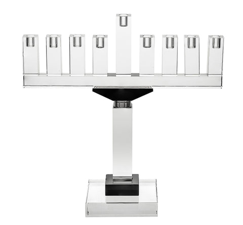 Crystal Menorah with Black Accents