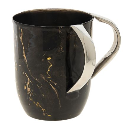 7077-BG Wash Cup Brown and Gold Enamel