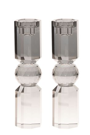 697GR-L Crystal Candle Stick Grey Large -