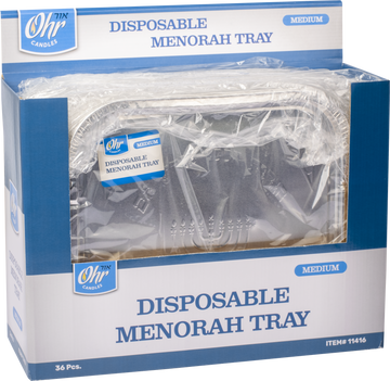 Medium Disposable Menorah Tray — mid-size drip tray under a menorah | Judaica Square Lakewood