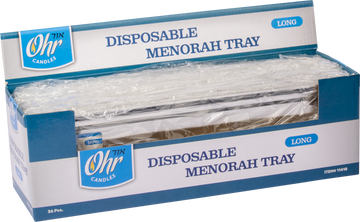 Long Disposable Menorah Tray — narrow strip tray for a windowsill menorah | Judaica Square Lakewood
