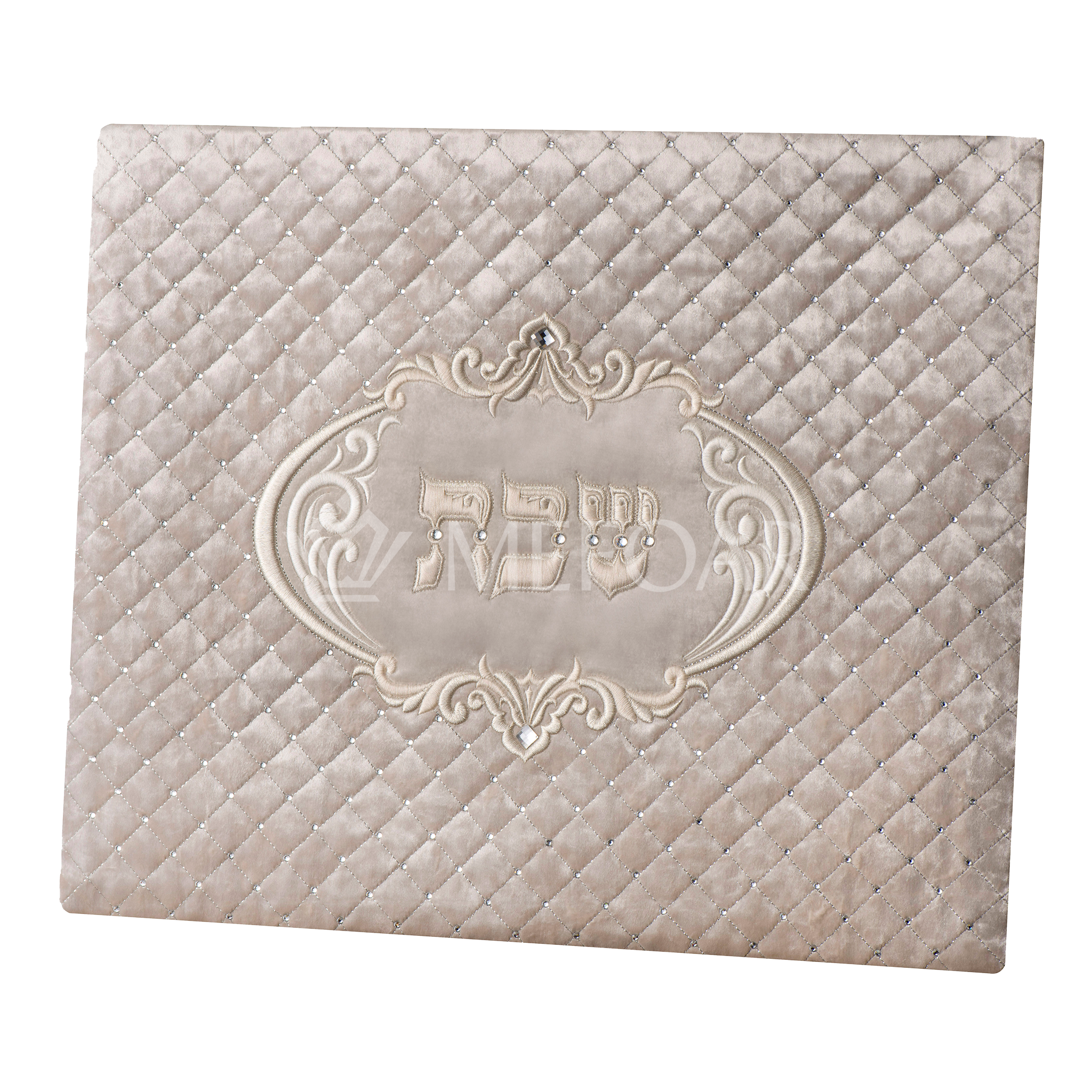 Challah Cover 1317 LUXVELLE QUILTED White Quilted Velvet - Challah Covers