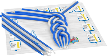 Havdalah Candle Making Kit — blue and white wax strings with braiding mat | Judaica Square Lakewood