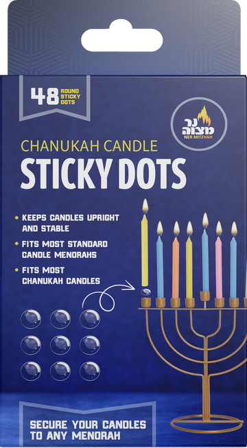 Candle Sticky Dots — wax dots holding thin Chanukah candles upright in a menorah | Judaica Square Lakewood