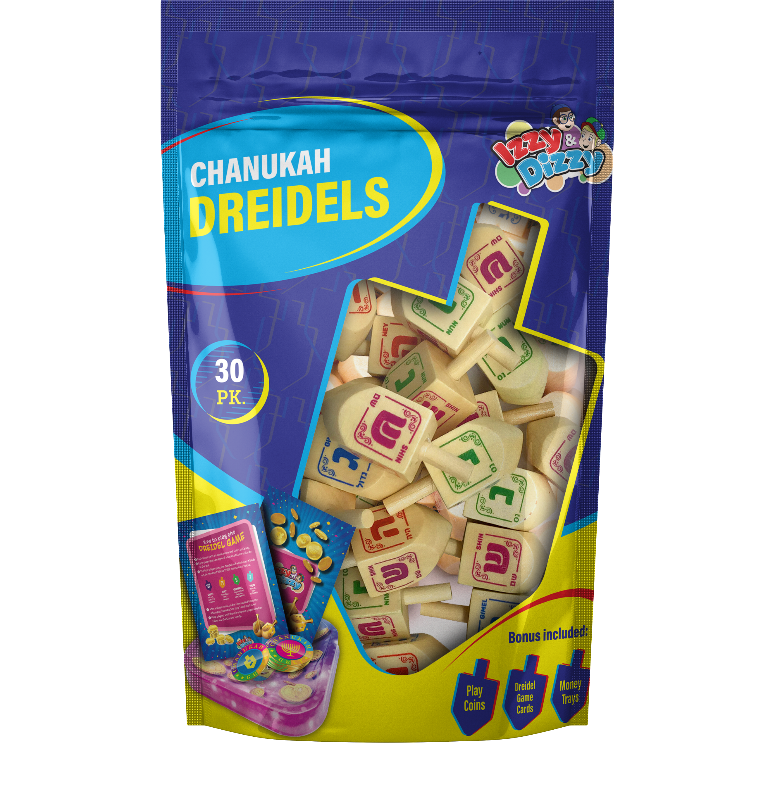 30 Natural Wood Dreidels Medium 30 Pack — Judaica Square