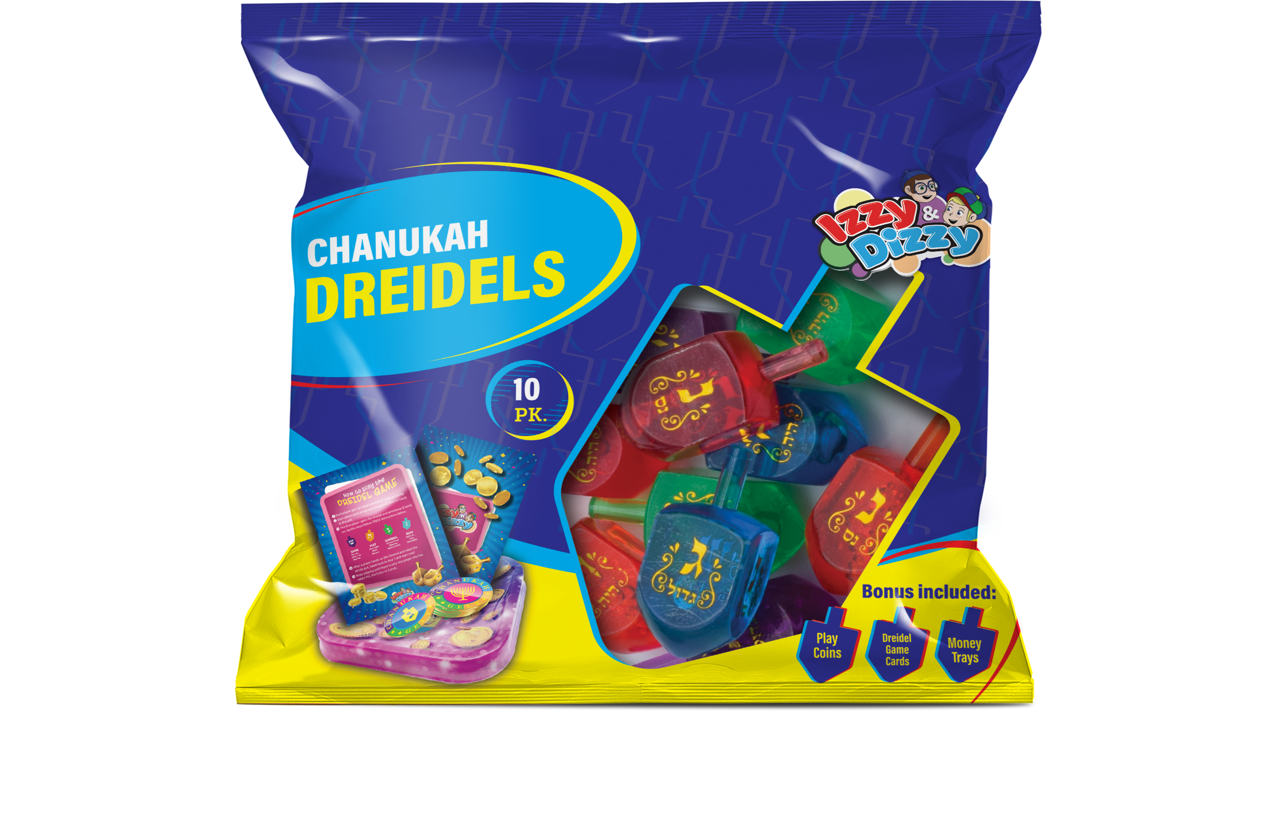 10PK. Lucite Dreidels Medium Pack — Judaica Square