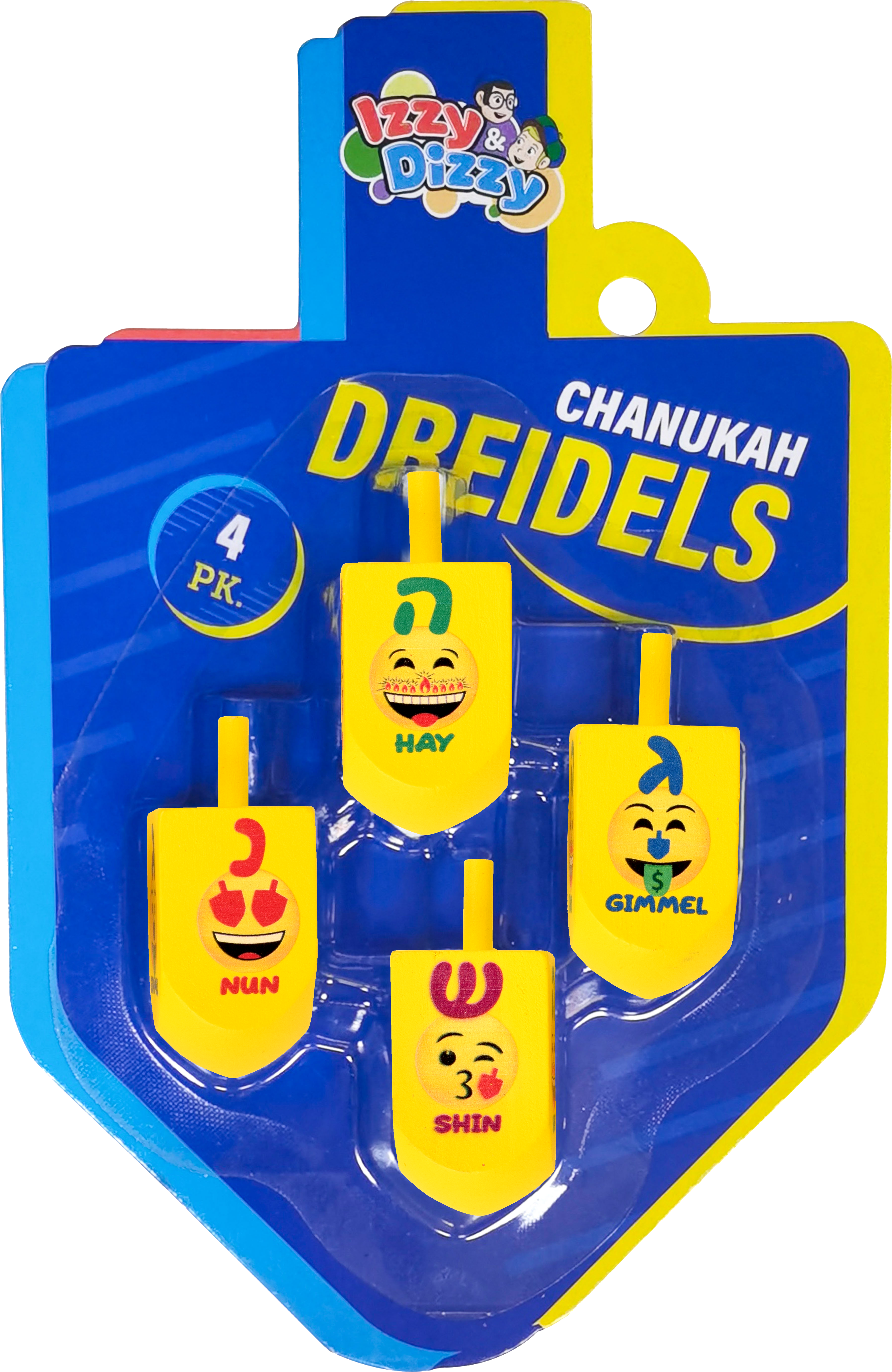 Chanukah Emoji Dreidels - 4 Pack — Judaica Square