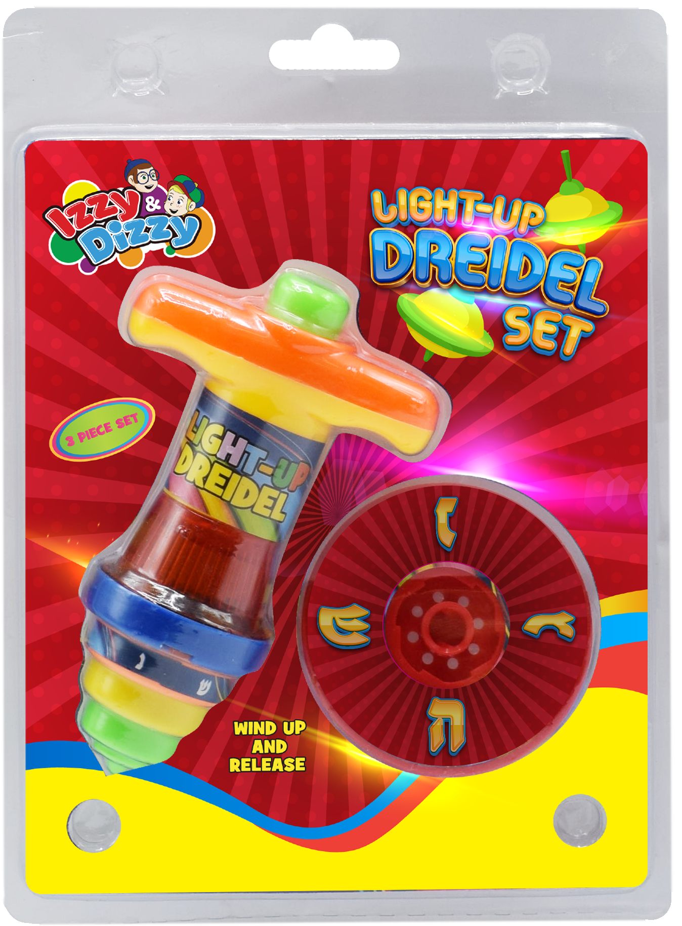 Light-Up Dreidel Set 2pc — Judaica Square