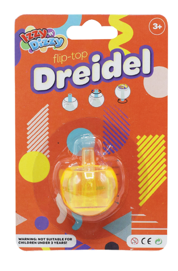 Flip Top Dreidels, Lucite — Self-Flipping Clear Acrylic Dreidels
