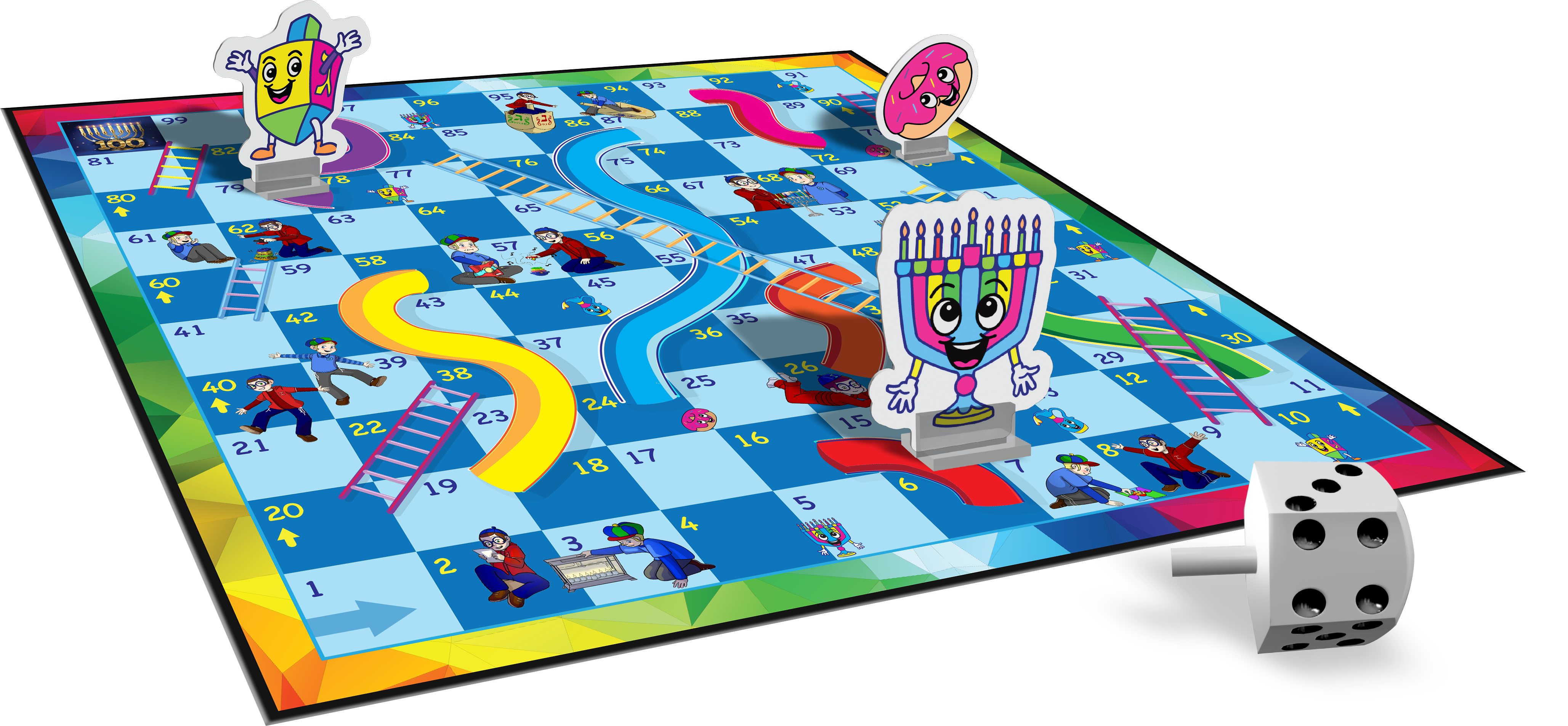 Chanukah Slides-n-Ladders Game — Judaica Square