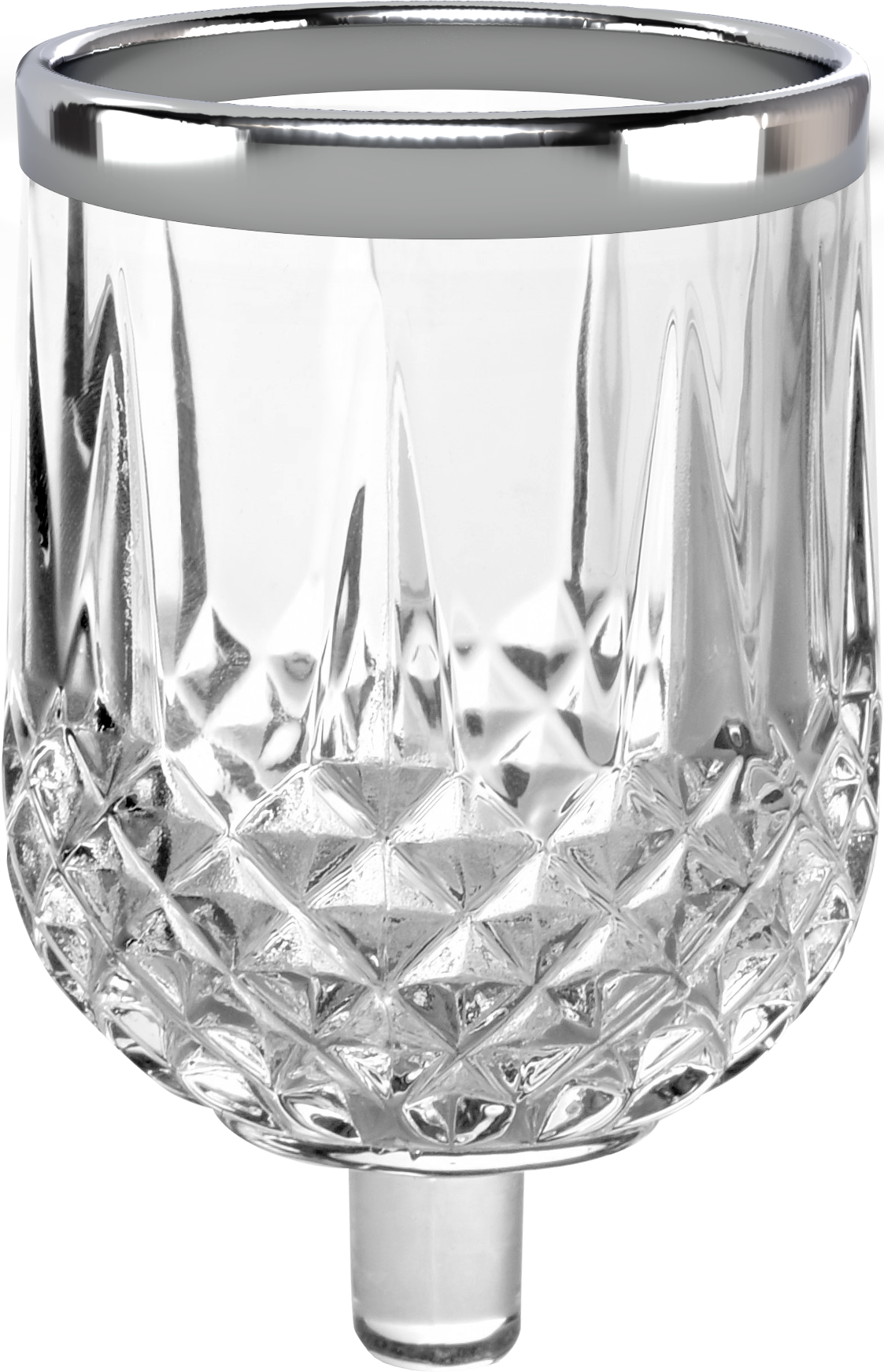 Crystal Oil Glass #13 - Silver Rim — Judaica Square
