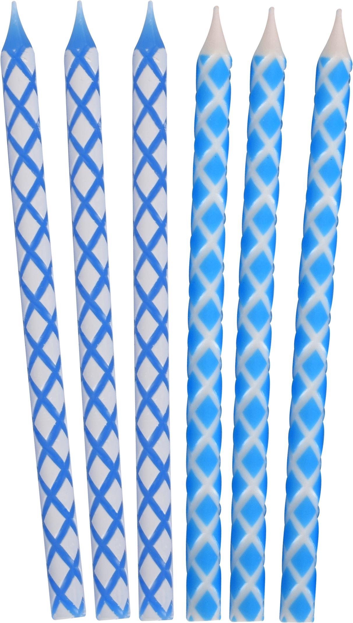 45 Pk. Blue & White Diamond Etched Chanukah Candles — Judaica Square