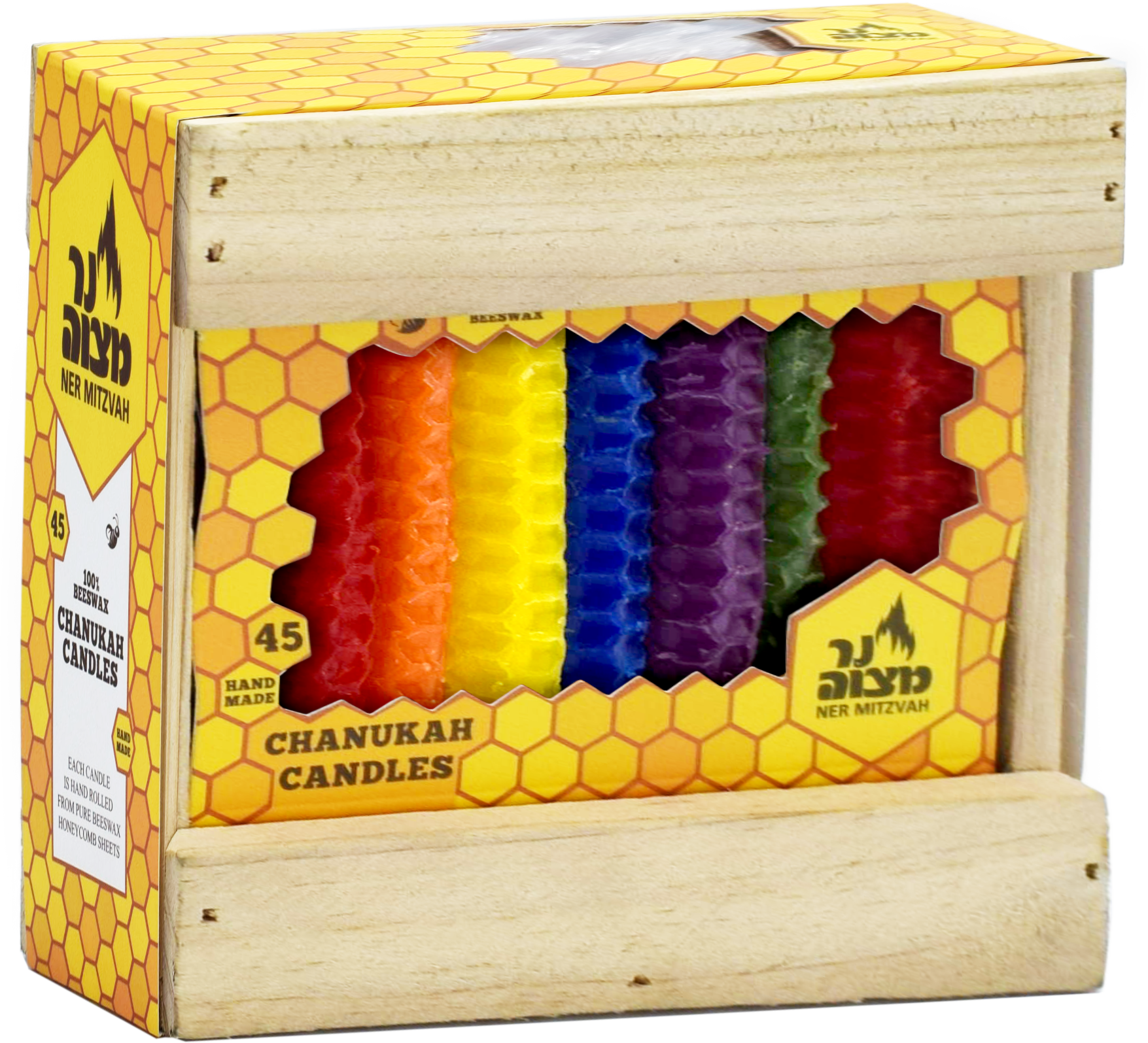 Honey Comb Chanukah Candles - Multi Colored — Judaica Square