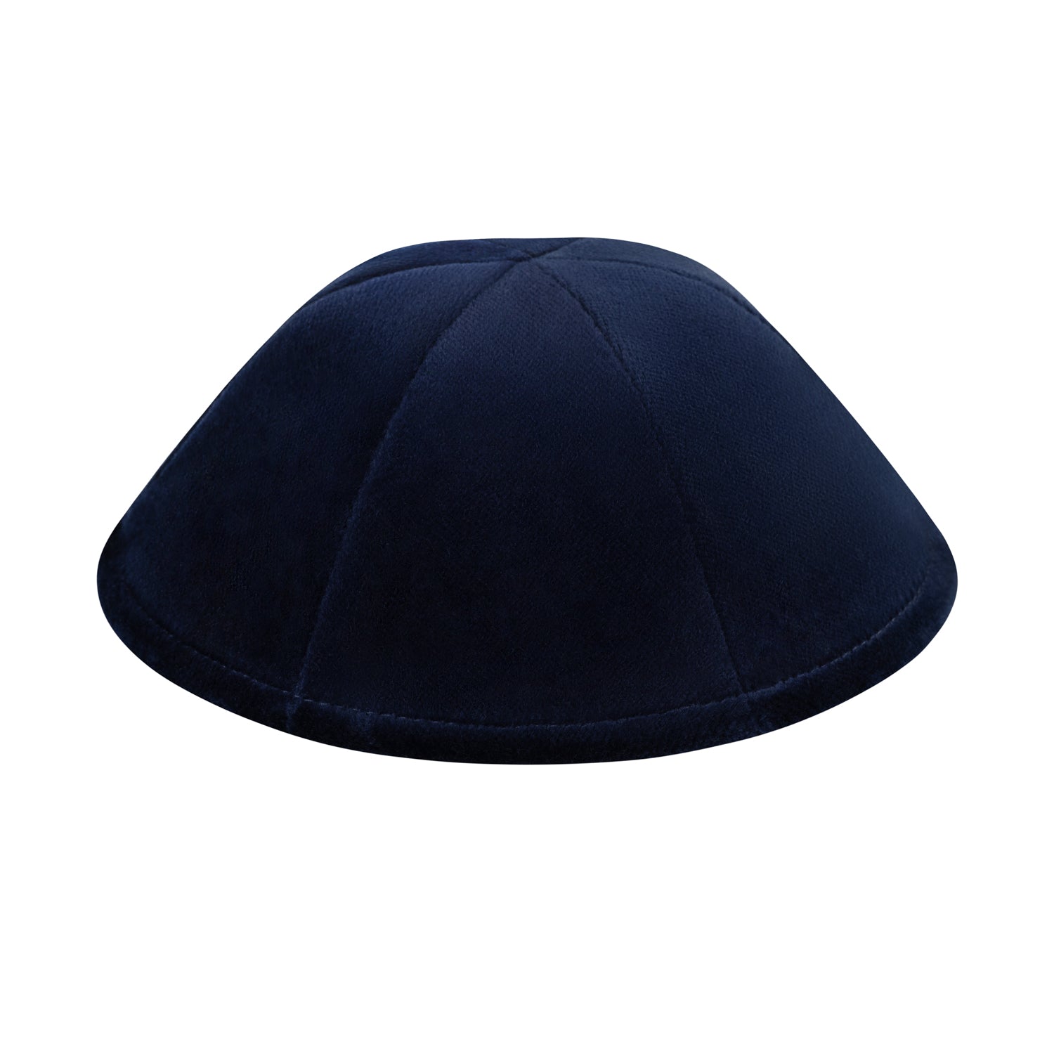 Navy velvet rimless kippah / yarmulka for men — iKippah by Judaica Square Lakewood (view 2)