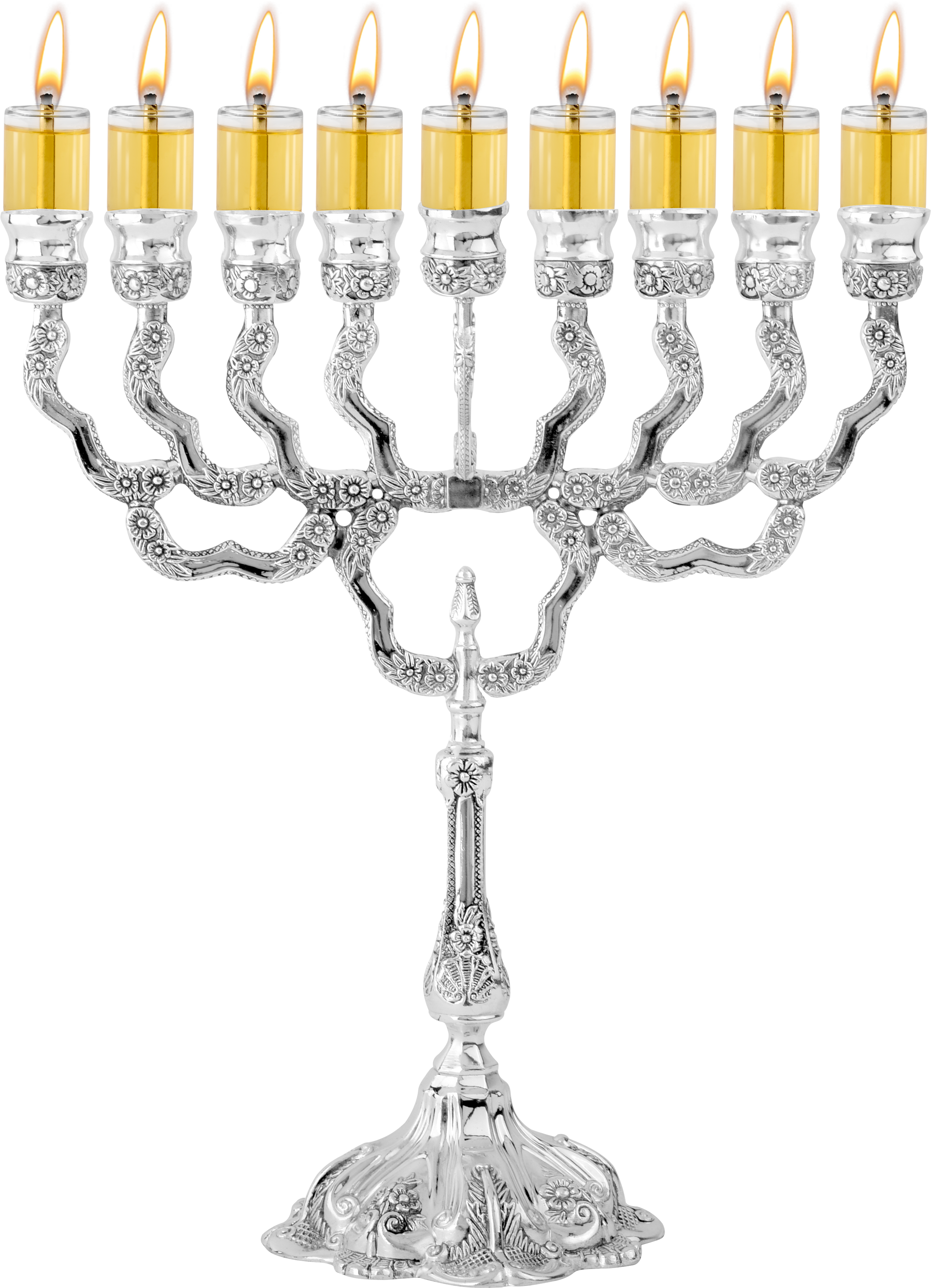 Silver Plated Oil Menorah — Judaica Square