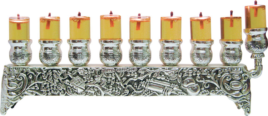Silver Plated Oil Menorah — Judaica Square
