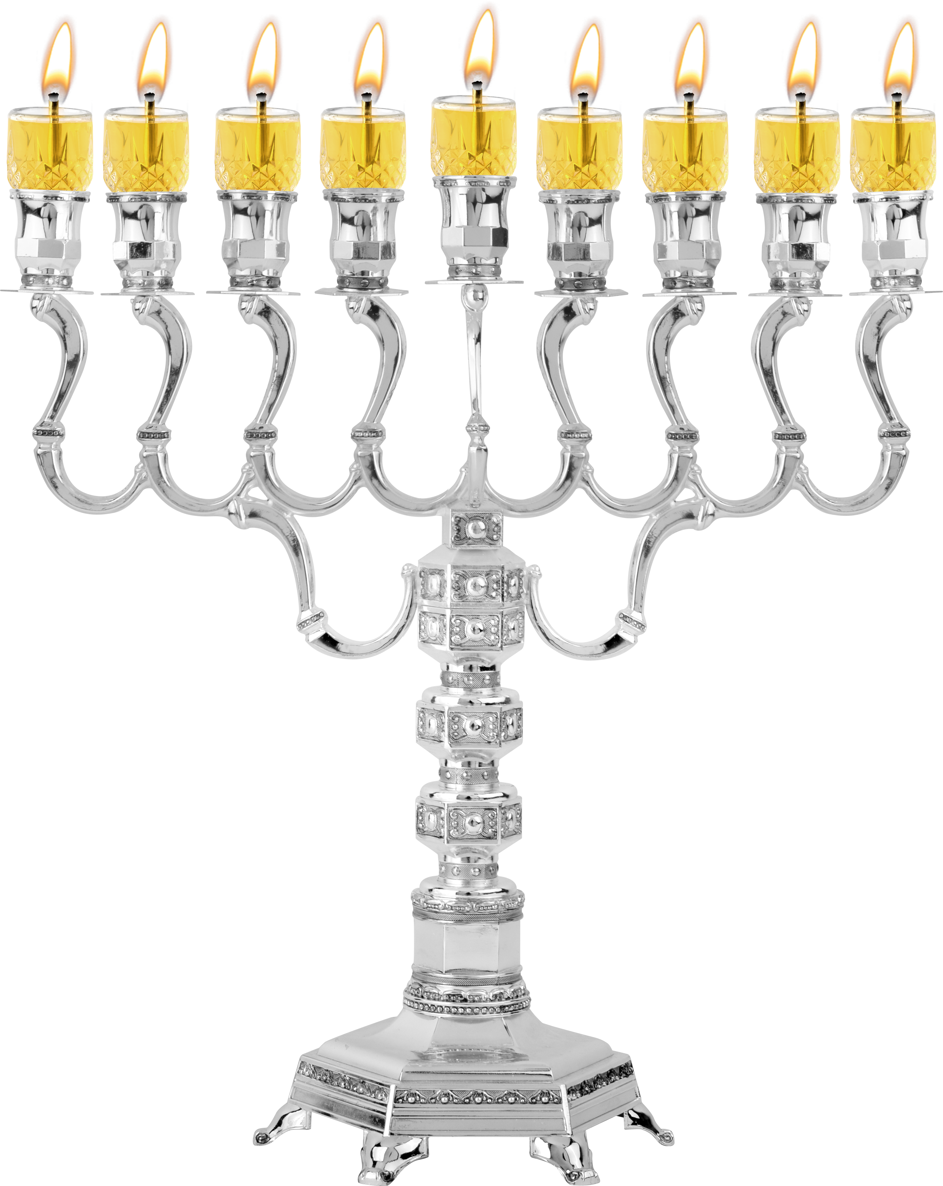 Silver Plated Oil Menorah — Judaica Square