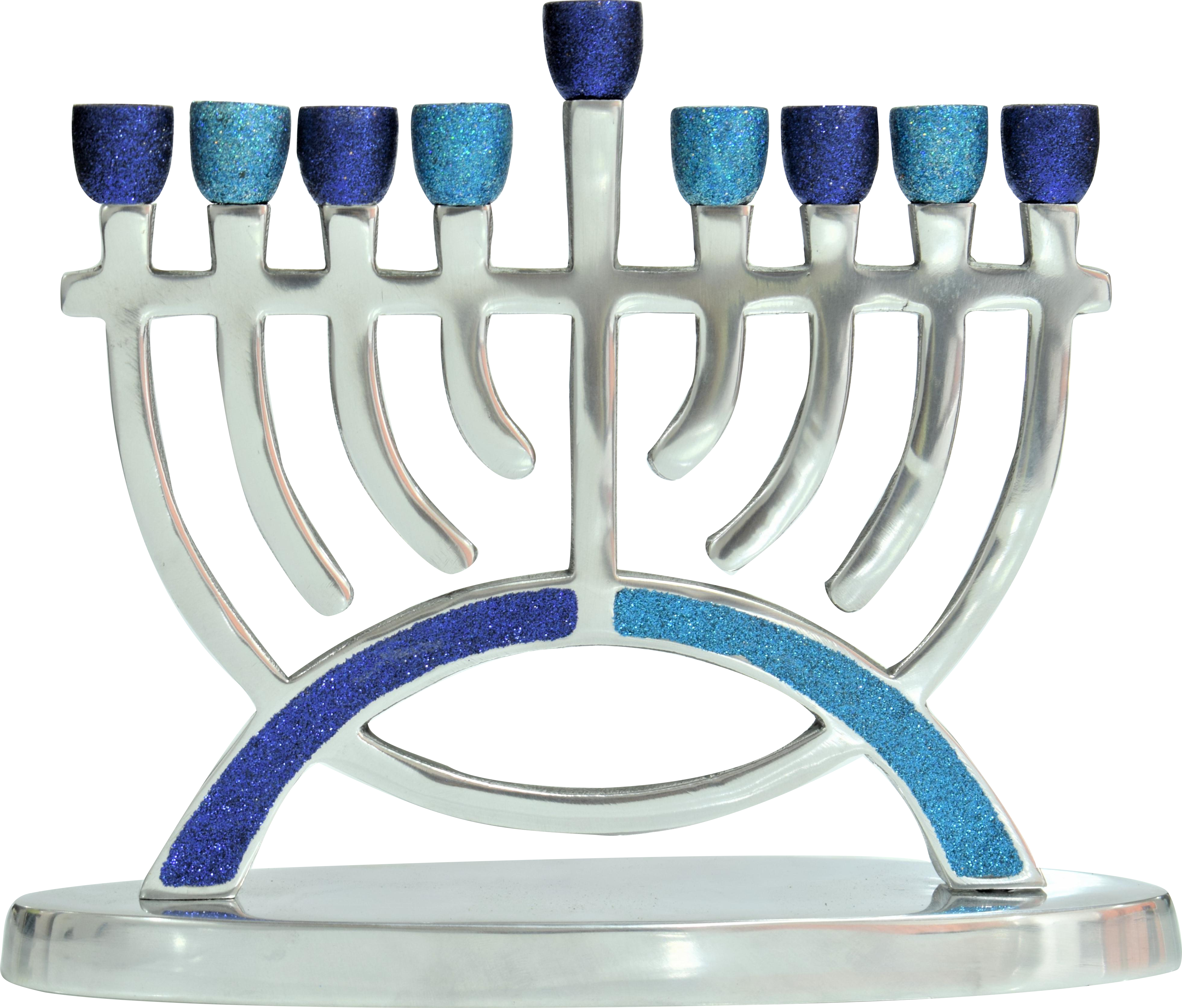 Glitter Aluminum Menorah — Judaica Square