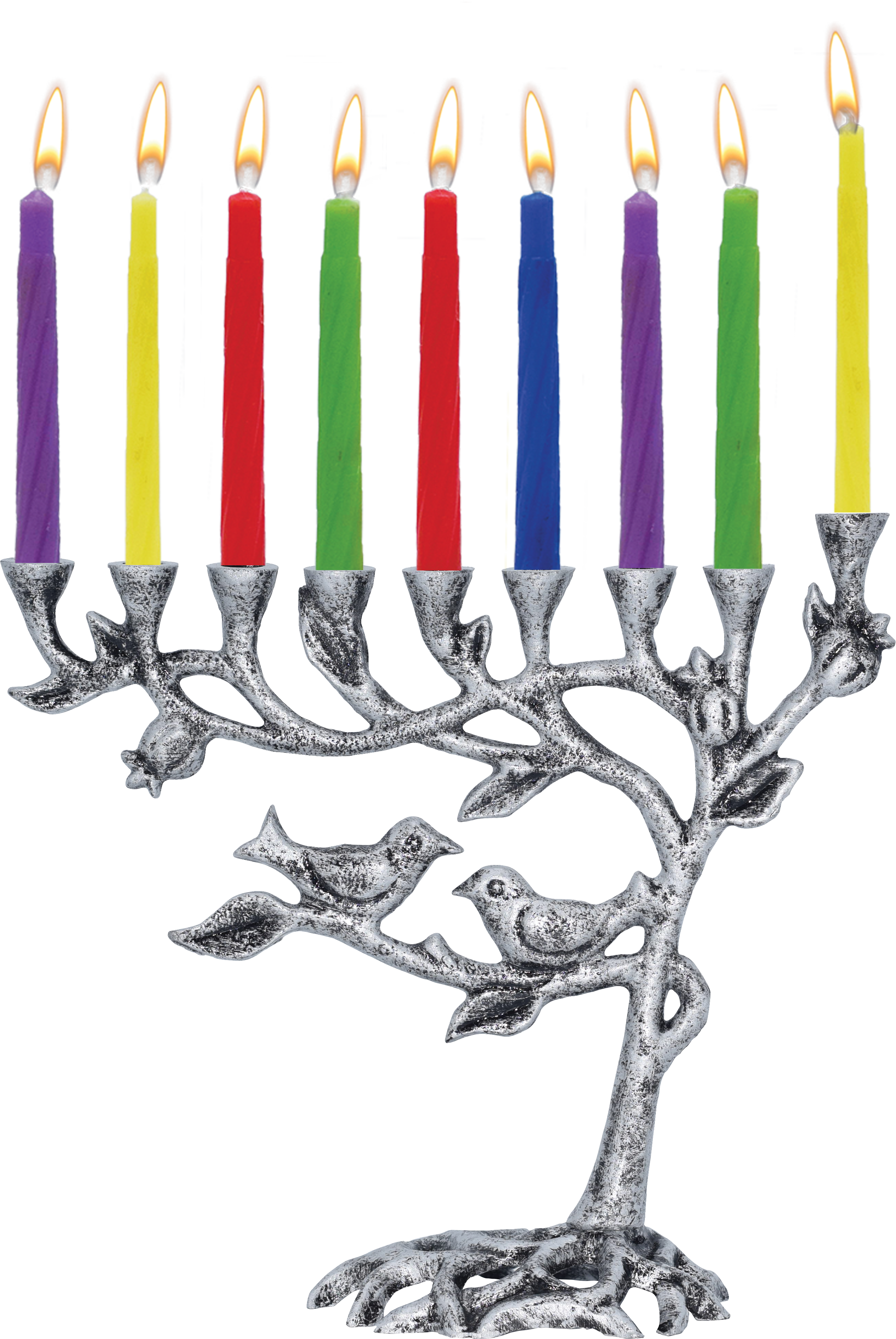 Antique Menorah Tree of Life - Silver — Judaica Square