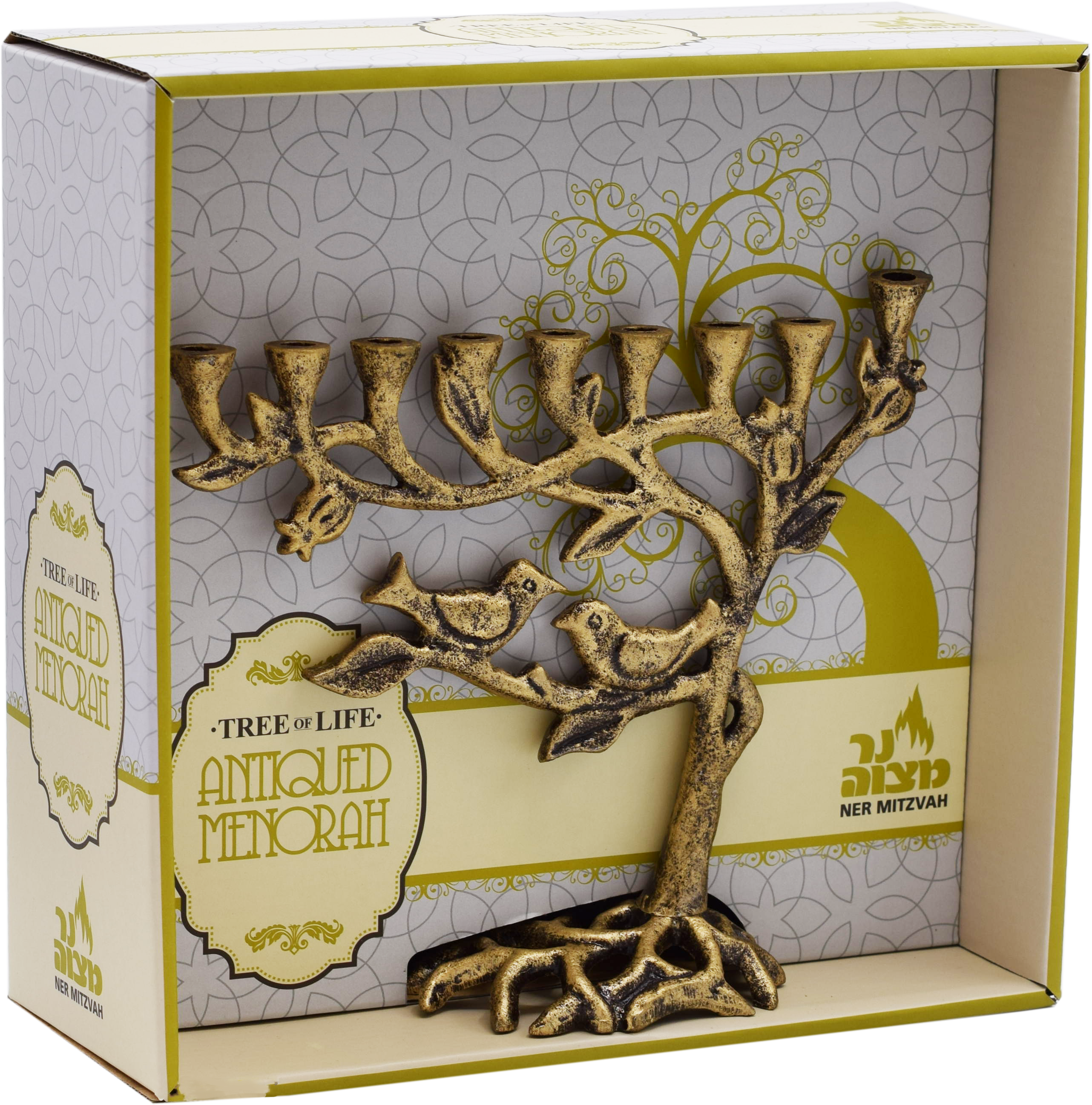 Antique Menorah Tree of Life - Gold — Judaica Square